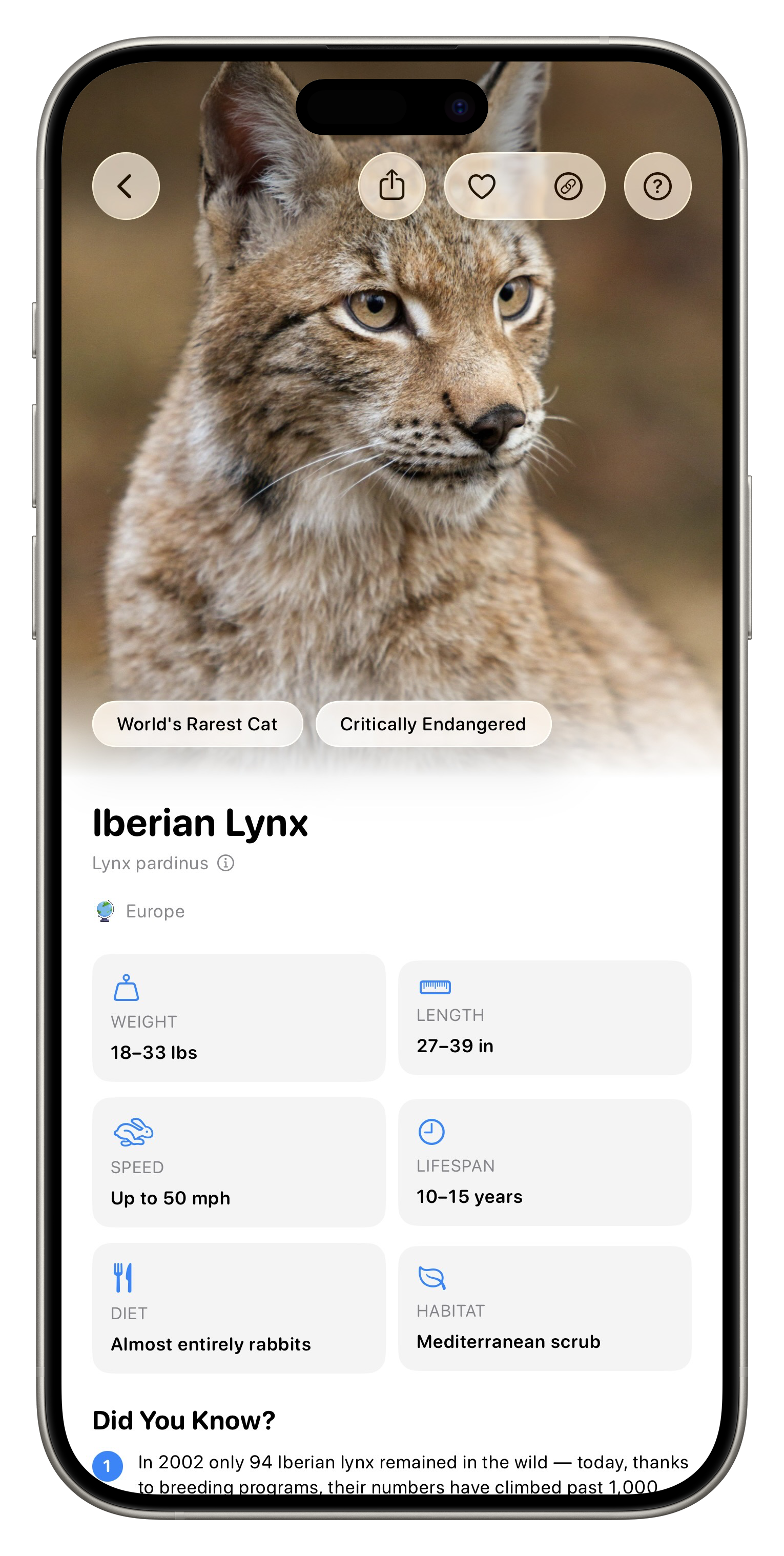 Fauna App Screenshot